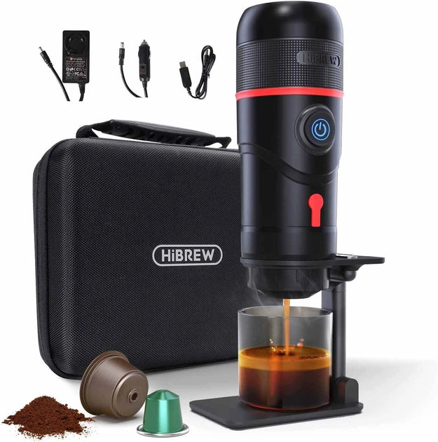 HiBREW portable coffee machine for car and home