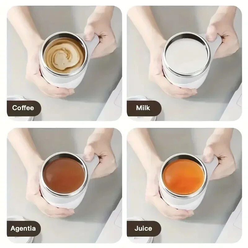 Automatic stirring coffee cup